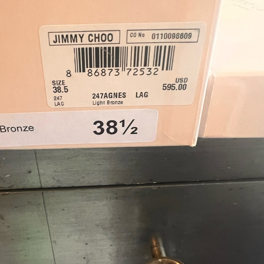 Gorgeous Jimmy Choo Light Bronze Glitter Heels size 8/38.5 in original box - Picture 5 of 9